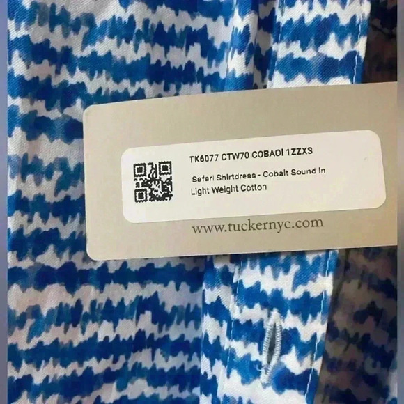 Tucker NYC Safari Shirt dress Colbalt Sound NWT Size XS - Picture 3 of 5